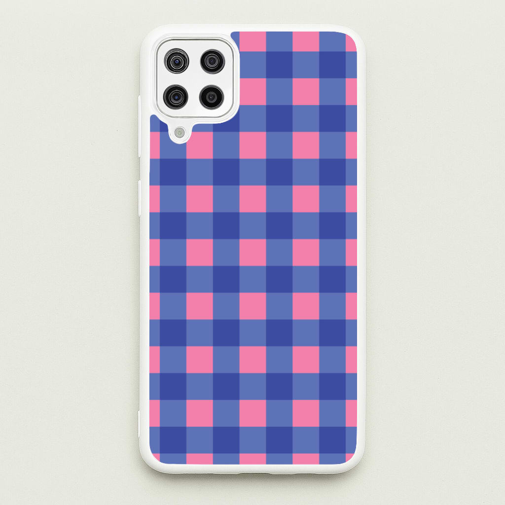 Pink And Blue Checkered Pattern - Summer Phone Case for Galaxy A12