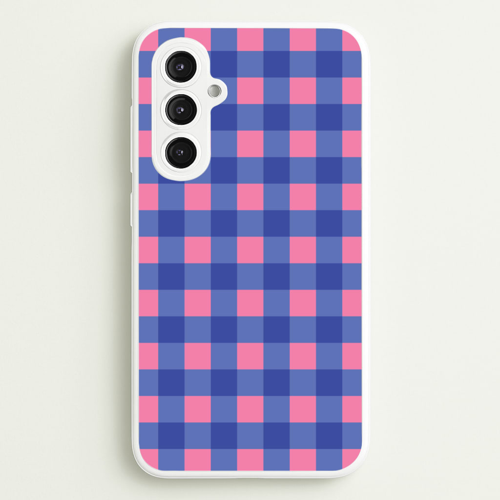 Pink And Blue Checkered Pattern - Summer Phone Case for Galaxy S23FE