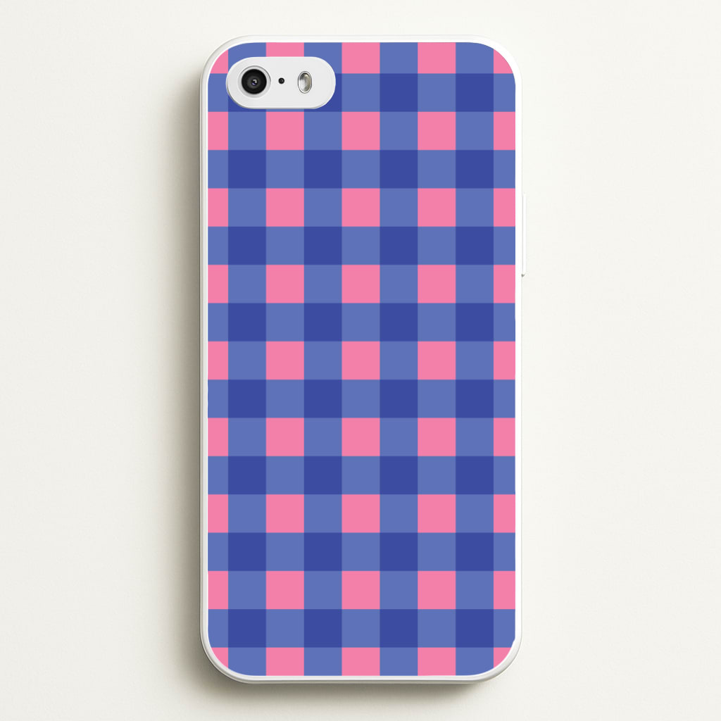 Pink And Blue Checkered Pattern - Summer Phone Case for iPhone 5 / 5s / SE 2016