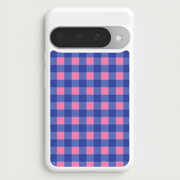Pink And Blue Checkered Pattern Phone Case for Google Pixel 10 Pro XL