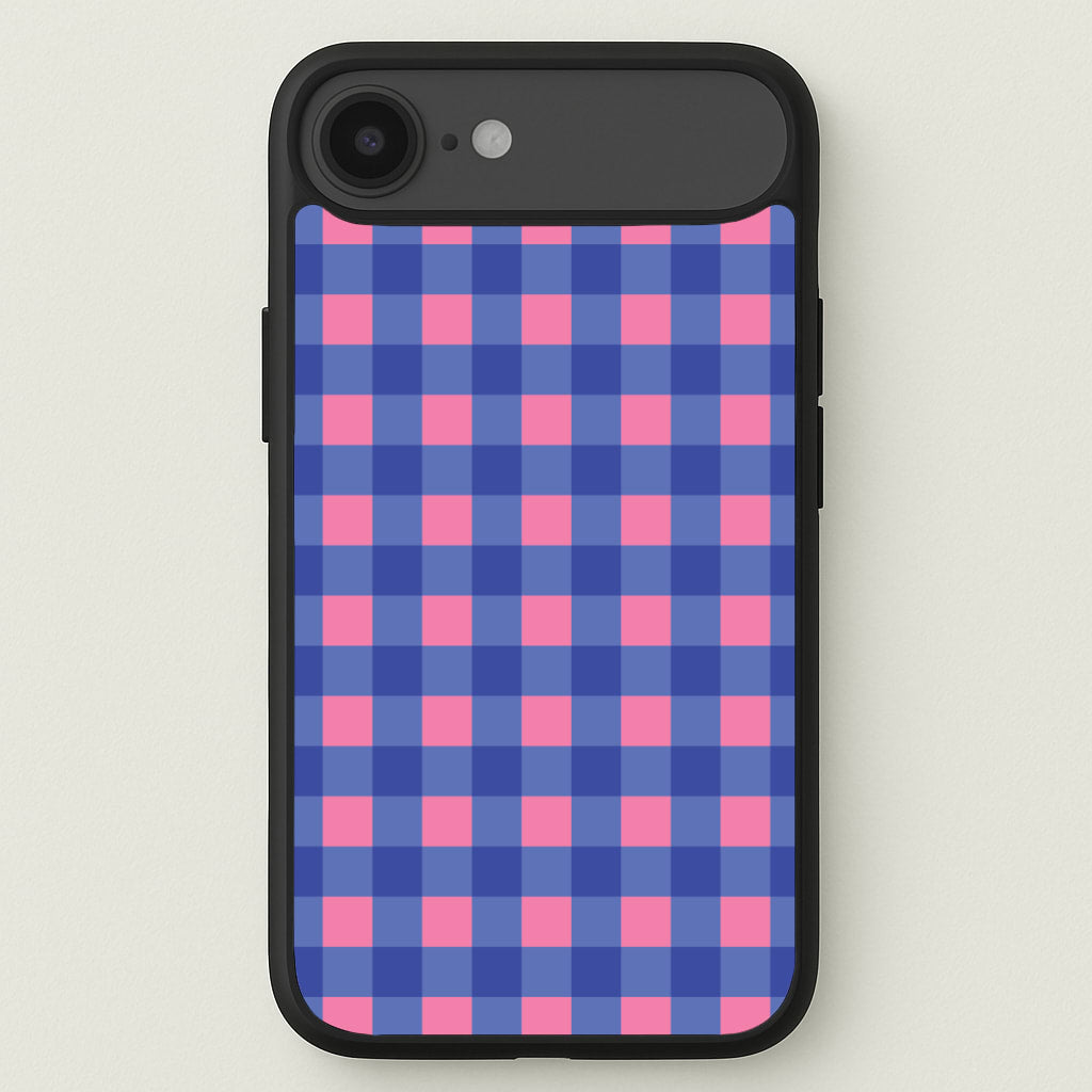 Pink And Blue Checkered Pattern Phone Case for iPhone 17 Air