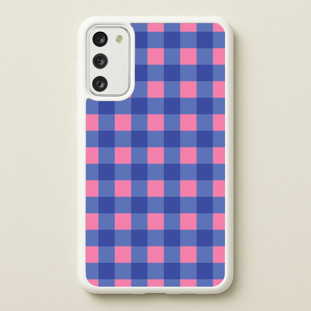 Pink And Blue Checkered Pattern - Summer Phone Case for Galaxy S20FE