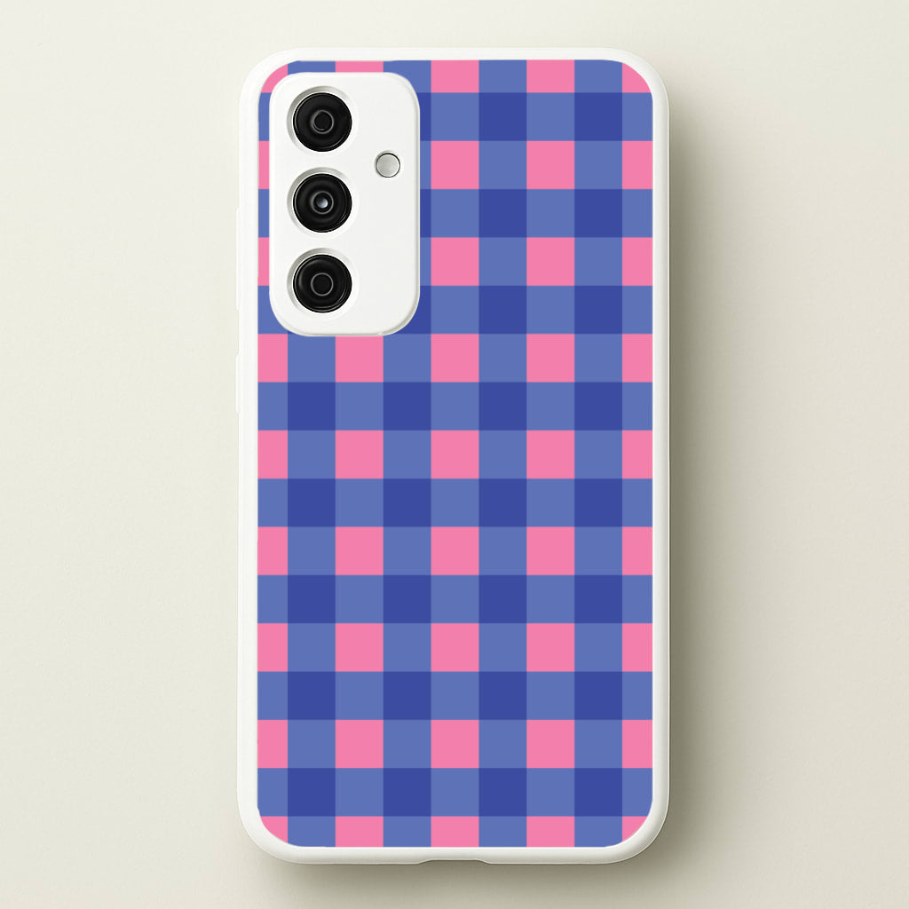 Pink And Blue Checkered Pattern - Summer Phone Case for Galaxy A15
