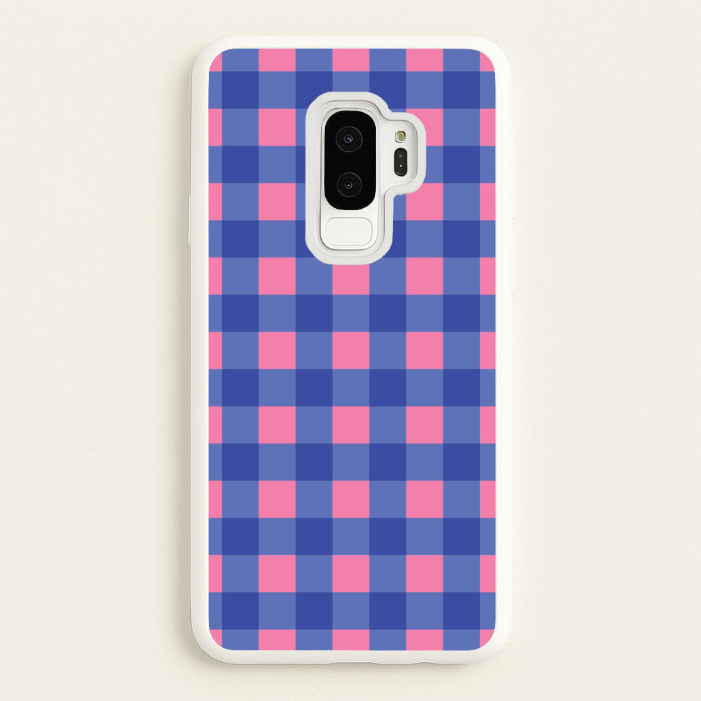 Pink And Blue Checkered Pattern - Summer Phone Case for Galaxy S9 Plus