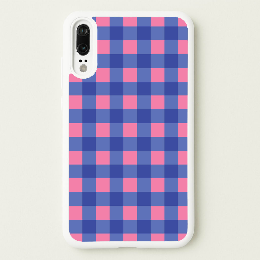 Pink And Blue Checkered Pattern - Summer Phone Case for Huawei P20