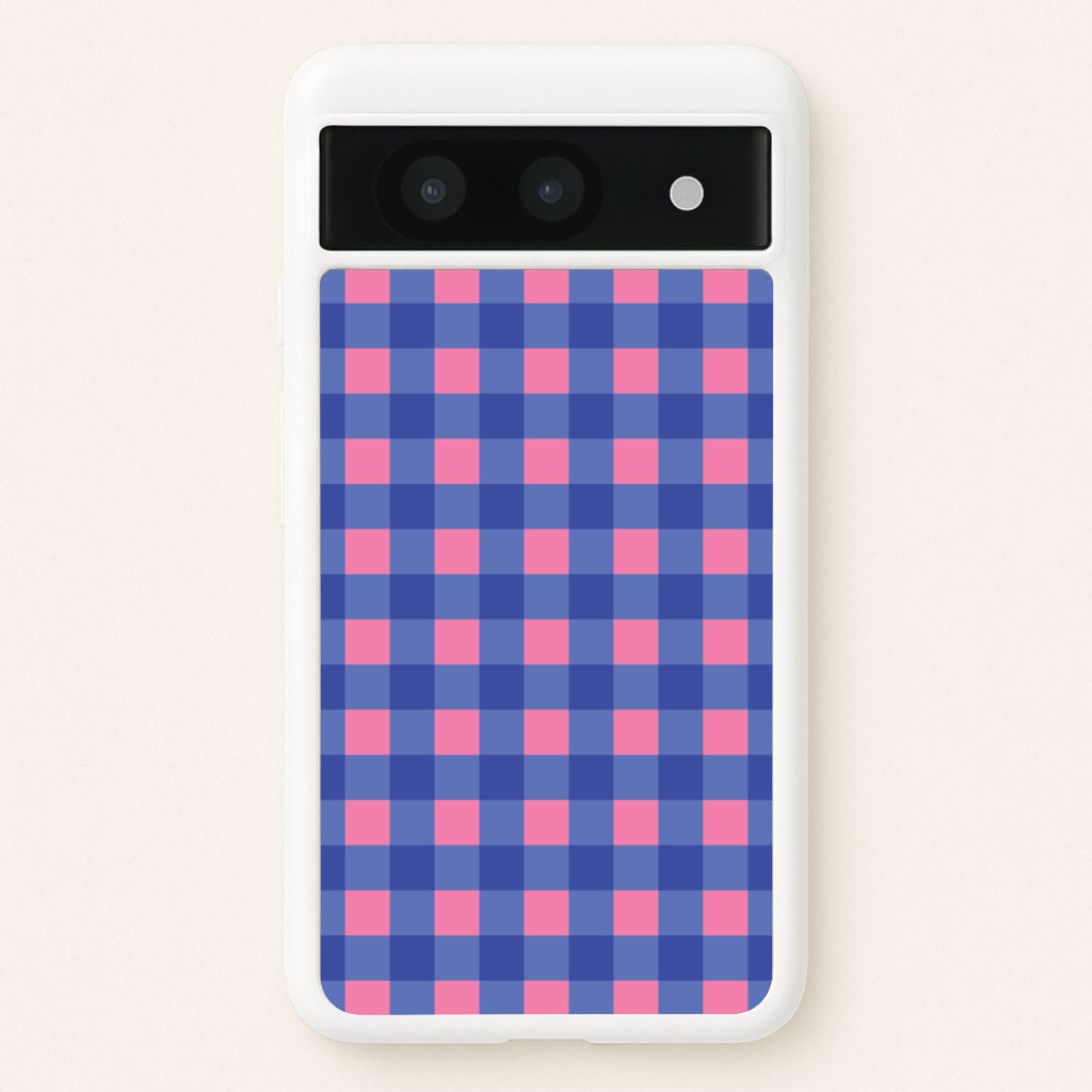 Pink And Blue Checkered Pattern - Summer Phone Case for Google Pixel 8a