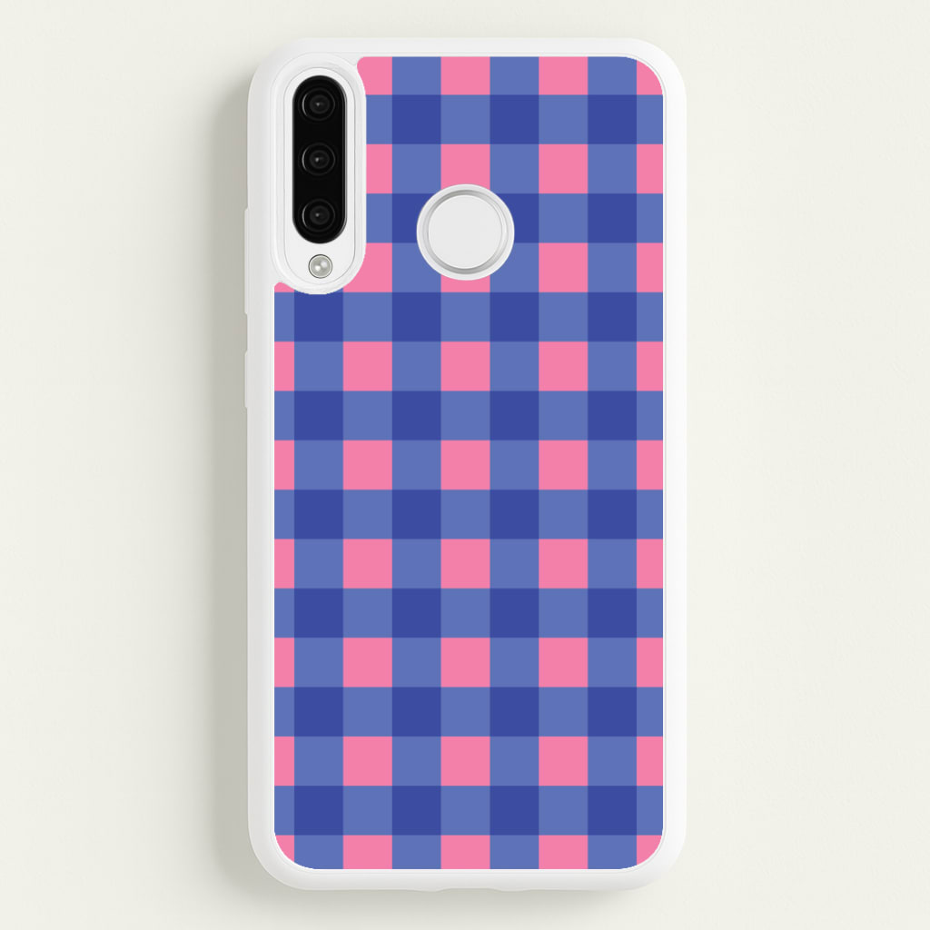 Pink And Blue Checkered Pattern - Summer Phone Case for Huawei P30 Lite