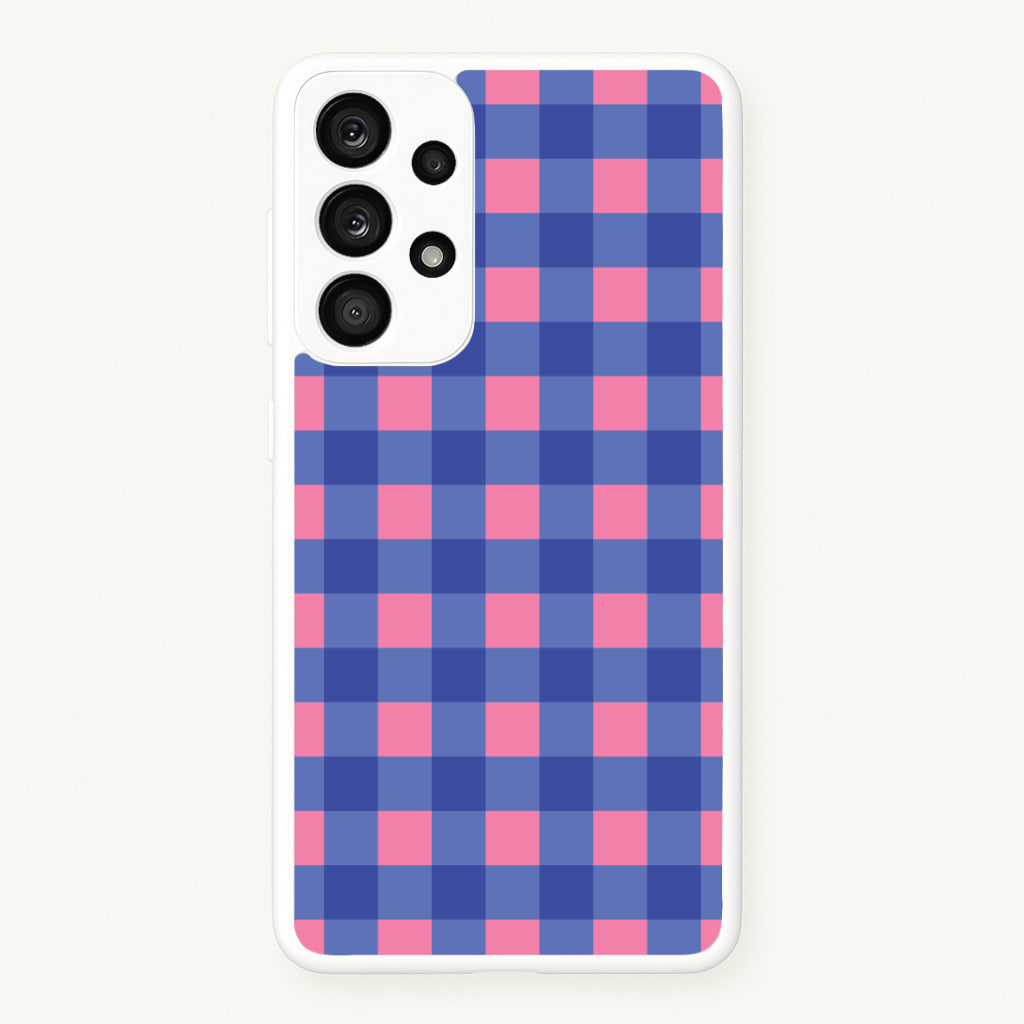 Pink And Blue Checkered Pattern - Summer Phone Case for Galaxy A53