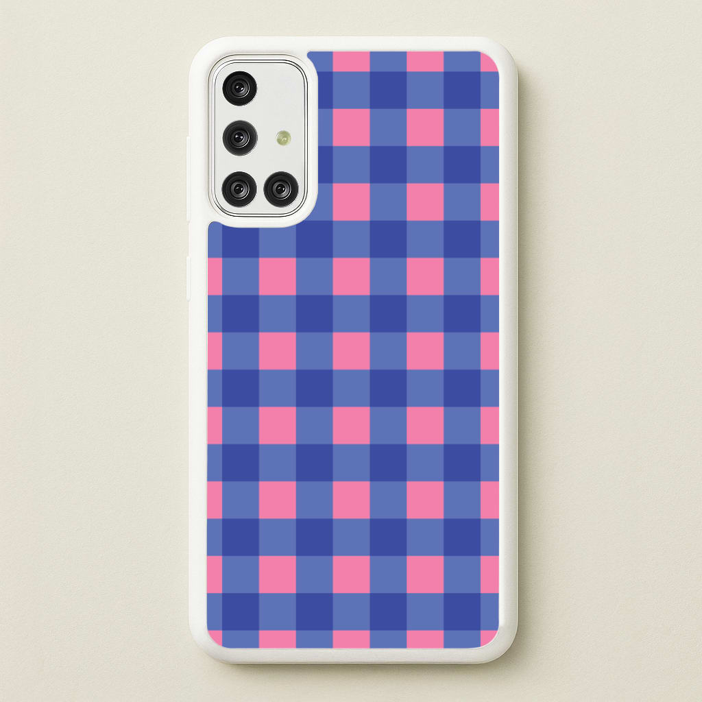 Pink And Blue Checkered Pattern - Summer Phone Case for Galaxy A71
