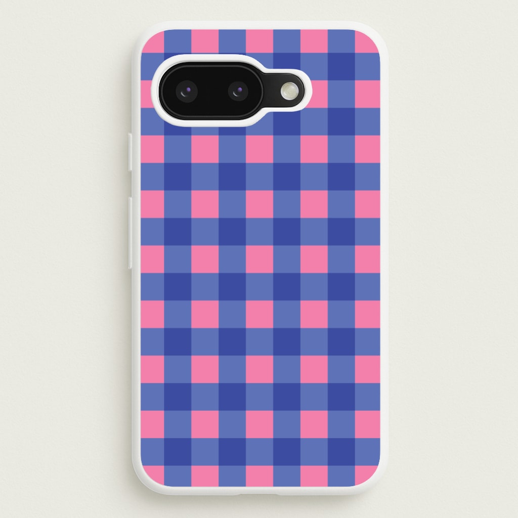 Pink And Blue Checkered Pattern - Summer Phone Case for Google Pixel 9a