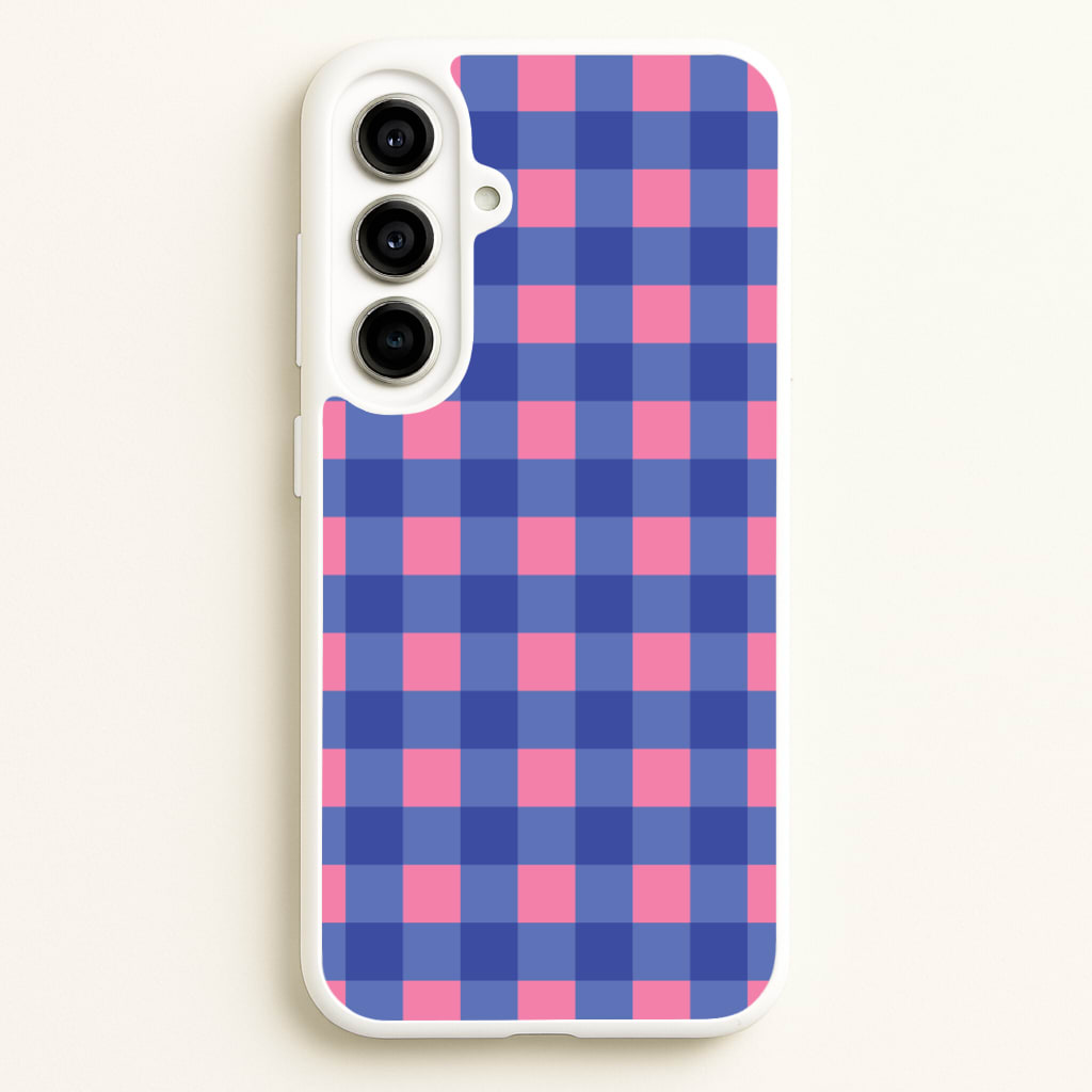 Pink And Blue Checkered Pattern - Summer Phone Case for Galaxy A56