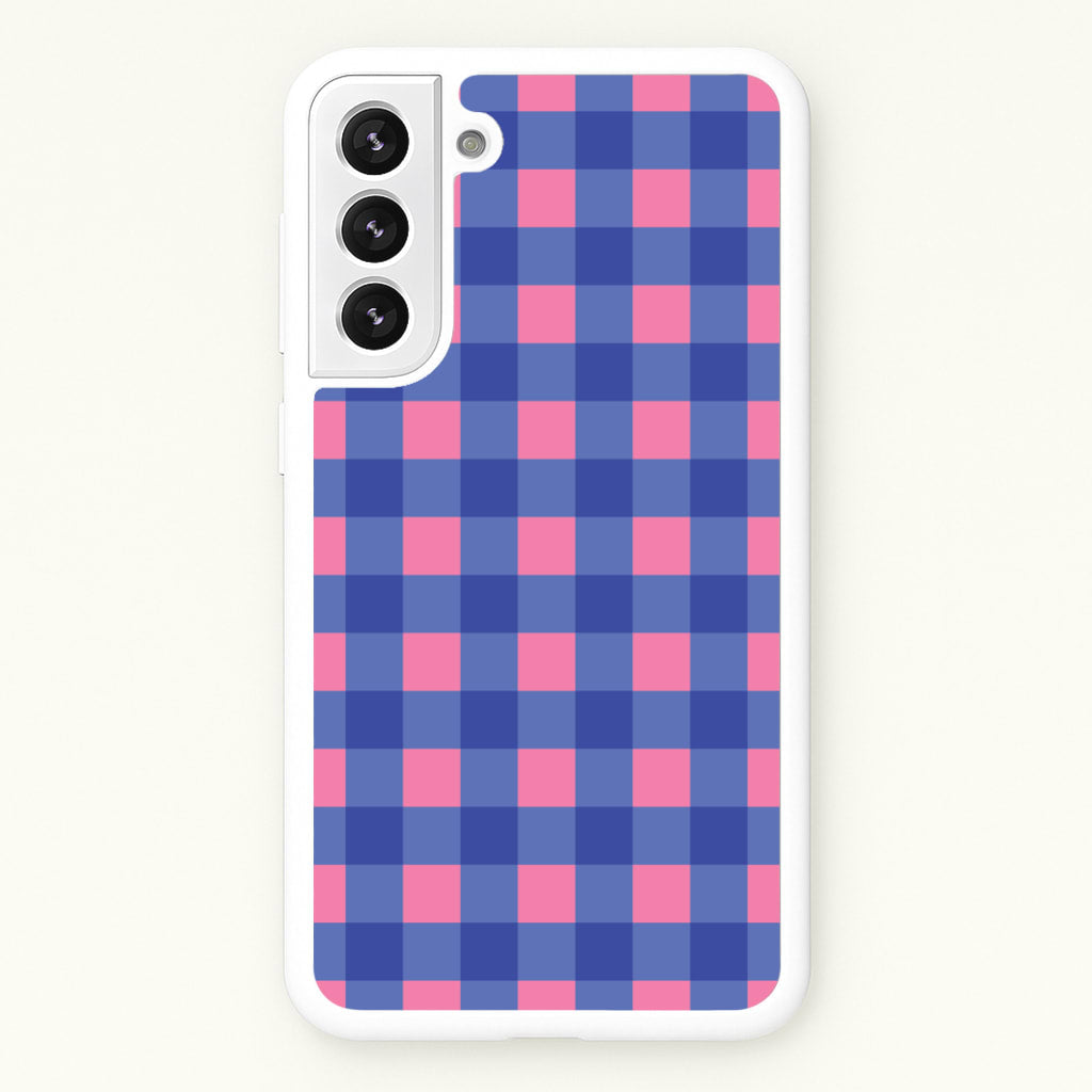 Pink And Blue Checkered Pattern - Summer Phone Case for Galaxy S21
