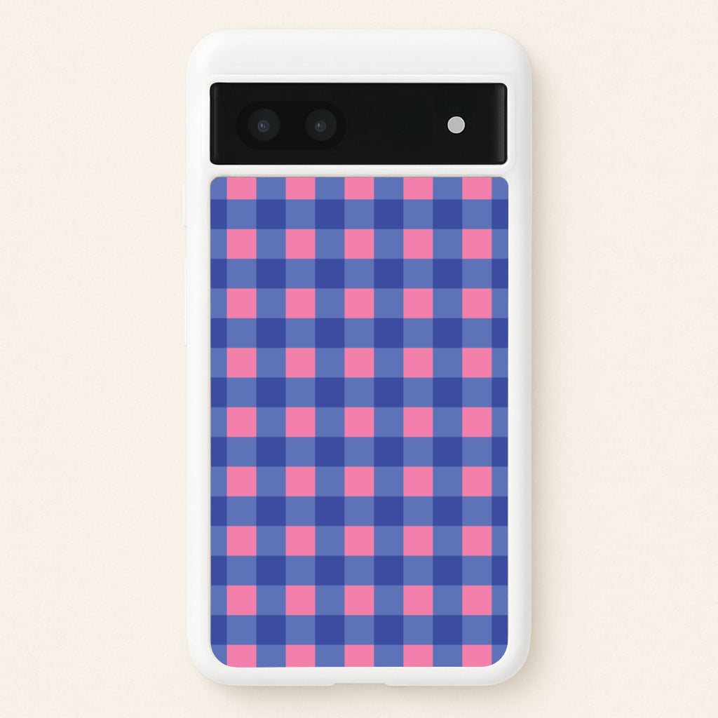 Pink And Blue Checkered Pattern - Summer Phone Case for Google Pixel 7a