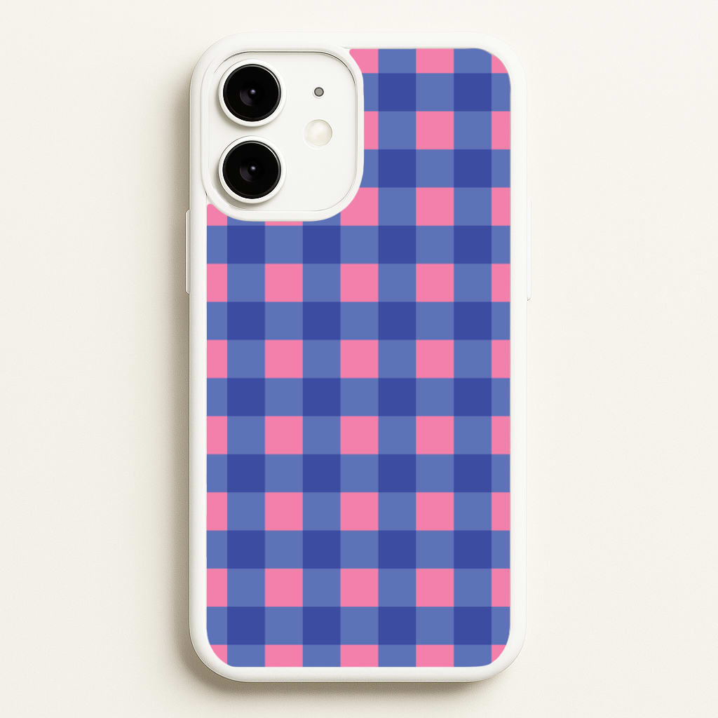 Pink And Blue Checkered Pattern - Summer Phone Case for iPhone 11