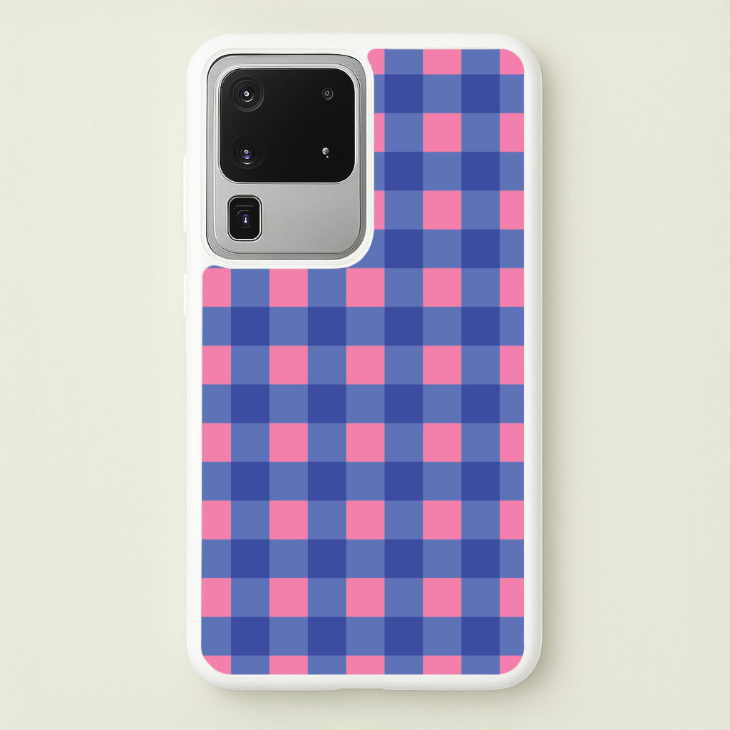 Pink And Blue Checkered Pattern - Summer Phone Case for Galaxy S20 Ultra