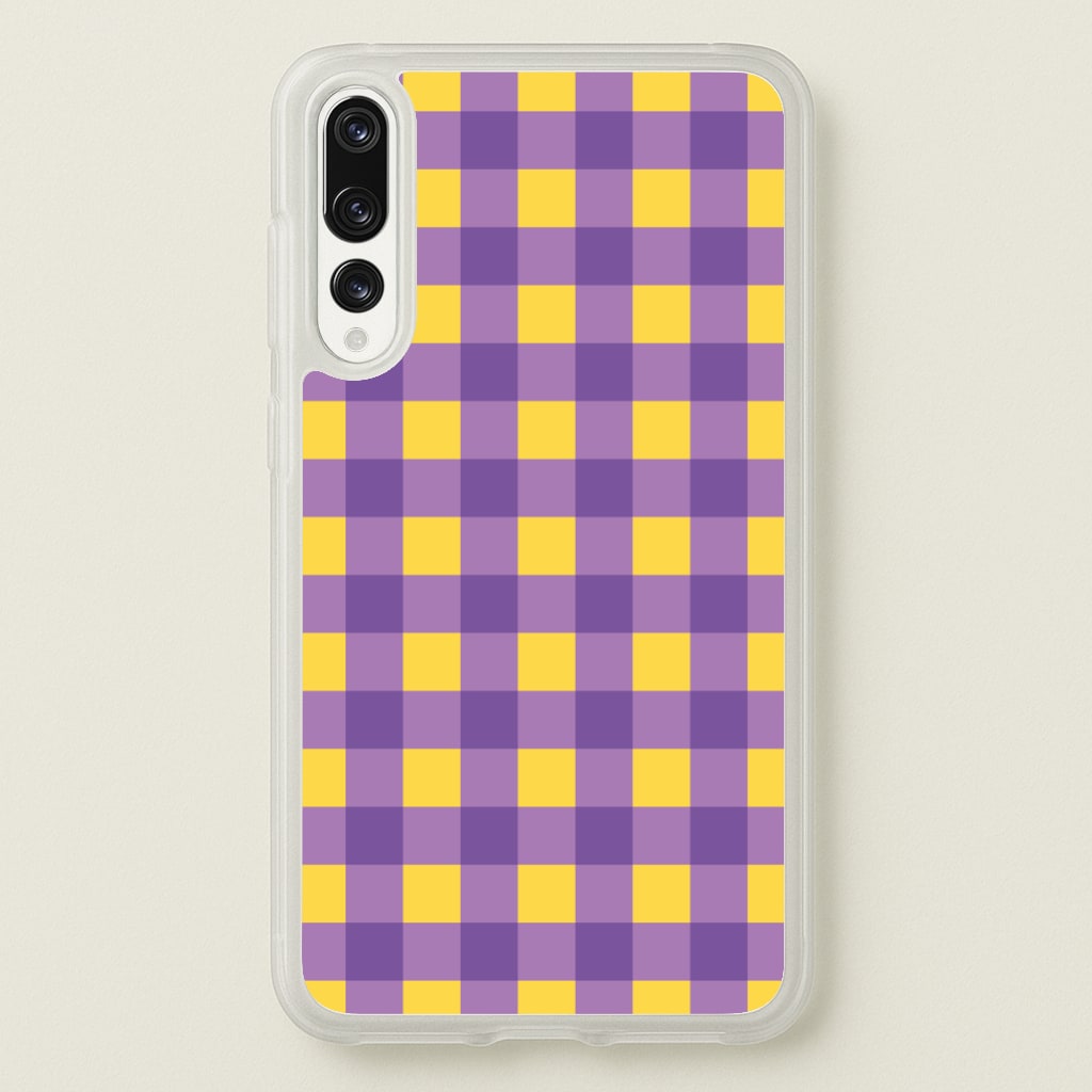 Purple And Yellow Checkered Pattern - Summer Phone Case for Huawei P20 Pro
