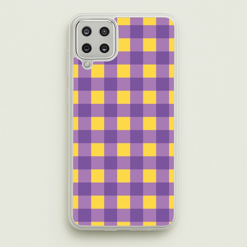 Purple And Yellow Checkered Pattern - Summer Phone Case for Galaxy A12
