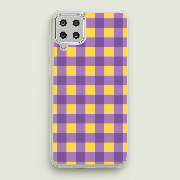 Purple And Yellow Checkered Pattern - Summer Phone Case for Galaxy A12
