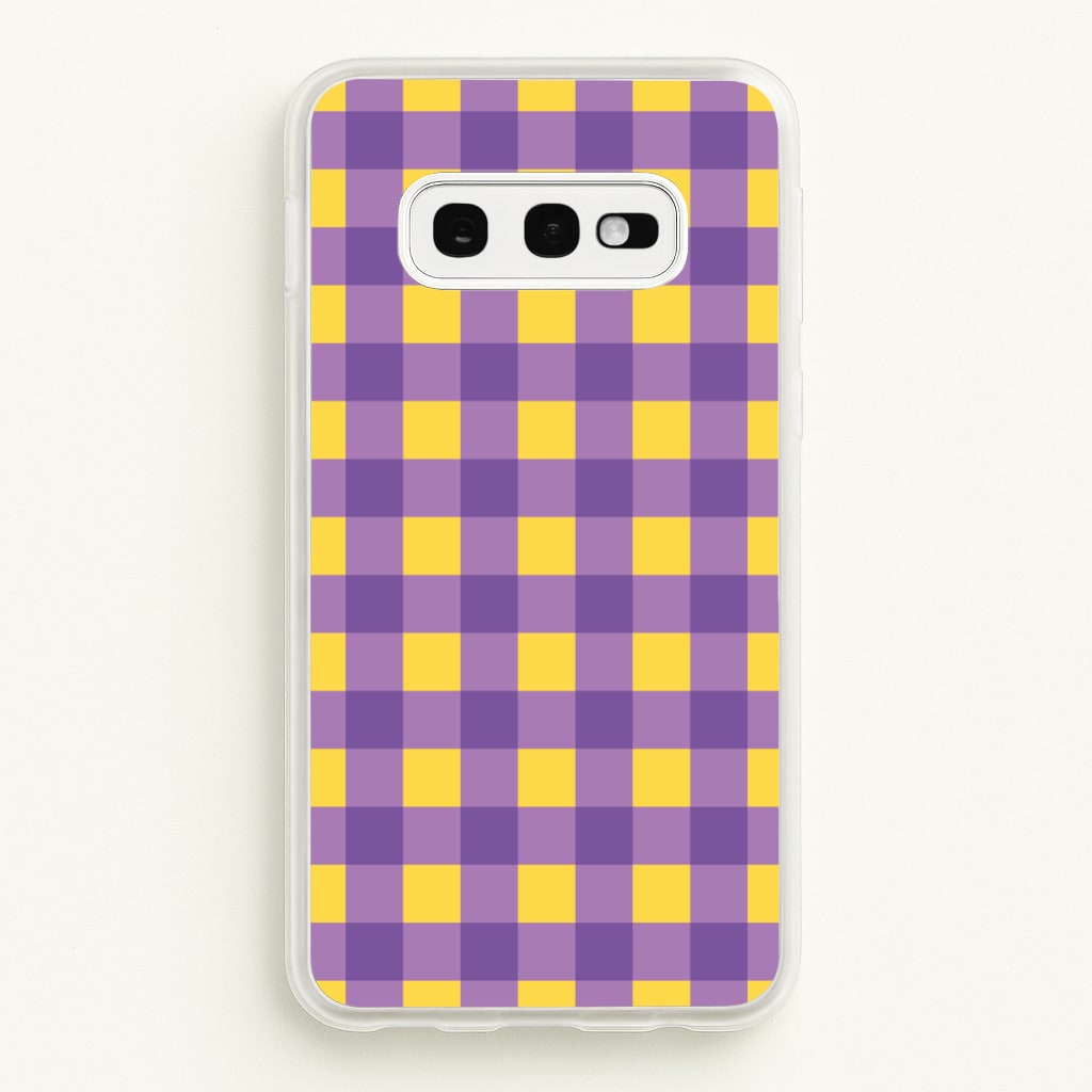 Purple And Yellow Checkered Pattern - Summer Phone Case for Galaxy S10e