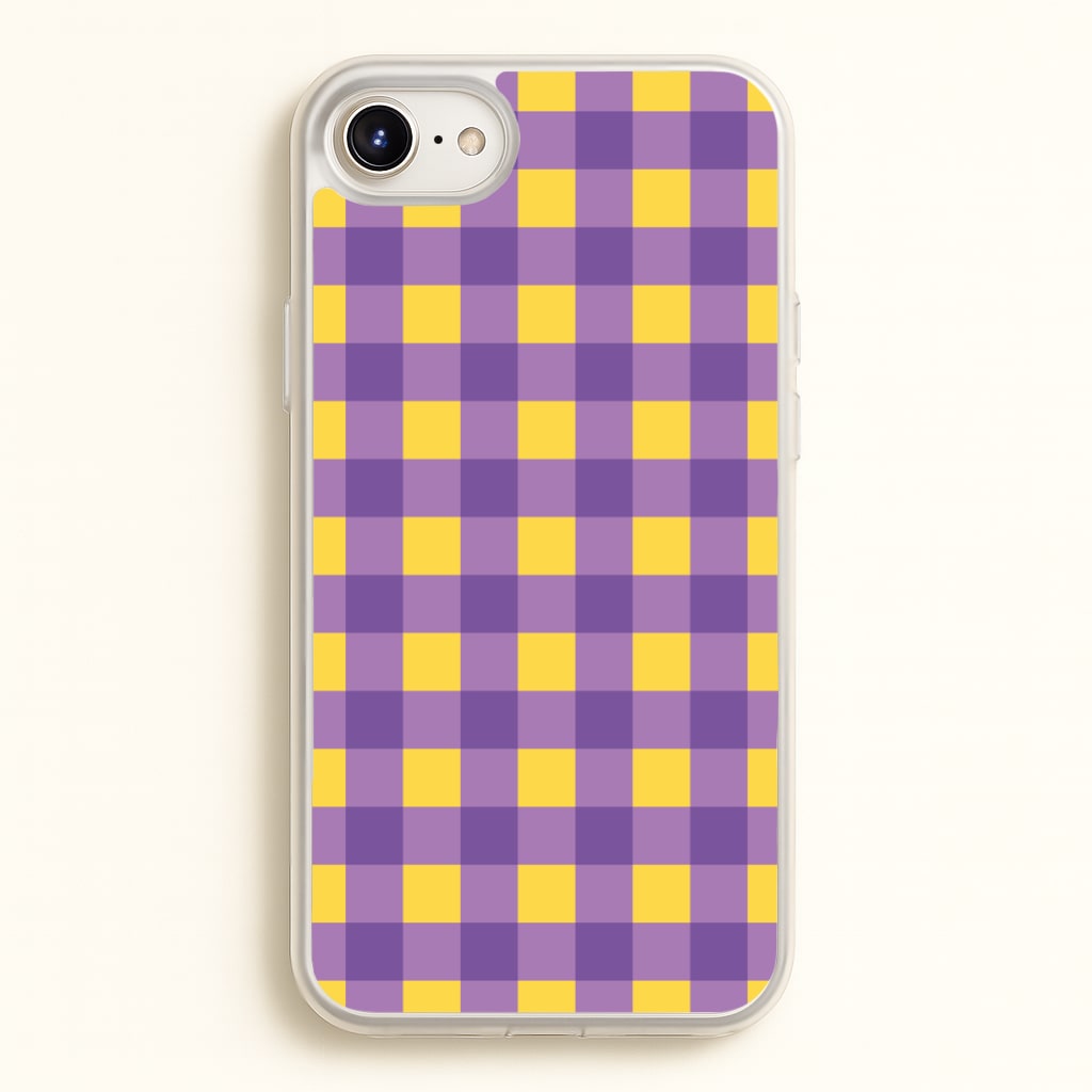Purple And Yellow Checkered Pattern - Summer Phone Case for iPhone 6 Plus / 7 Plus / 8 Plus