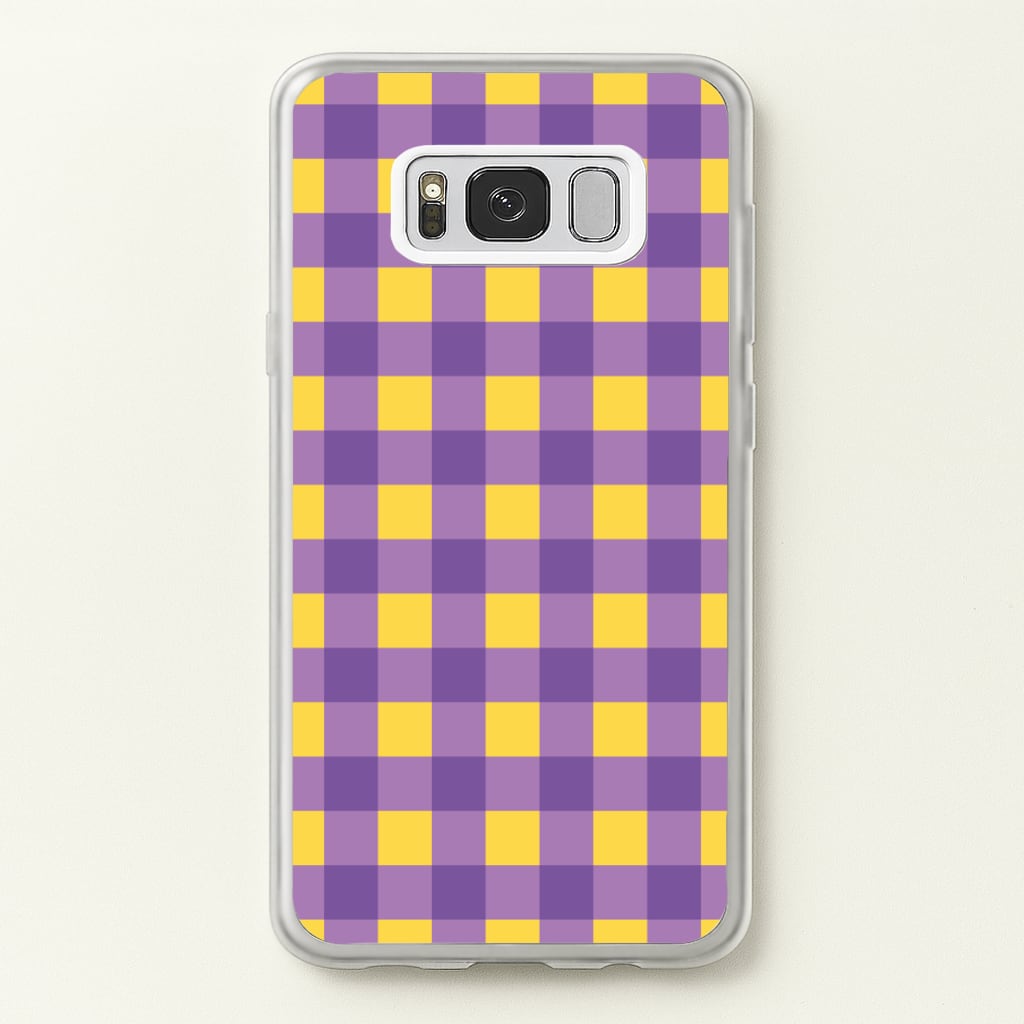 Purple And Yellow Checkered Pattern - Summer Phone Case for Galaxy S8