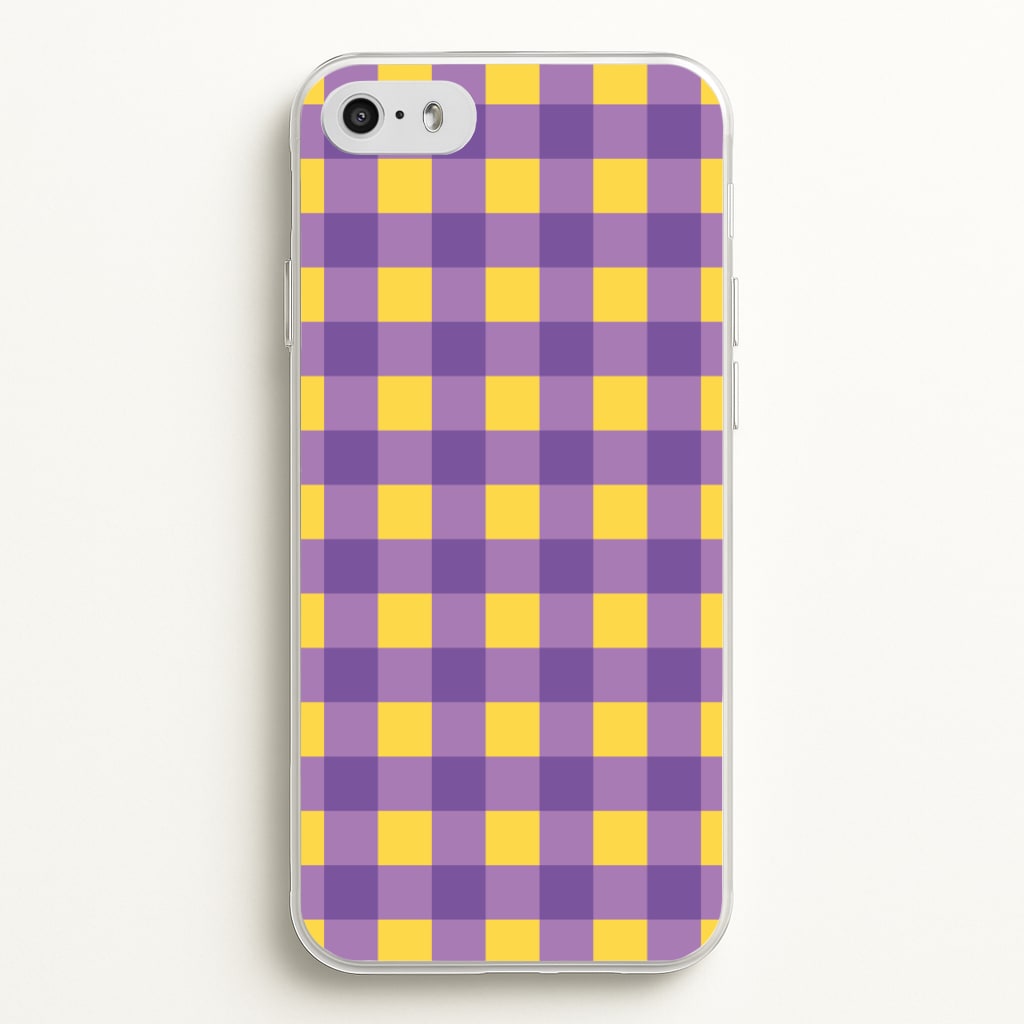Purple And Yellow Checkered Pattern - Summer Phone Case for iPhone 5 / 5s / SE 2016