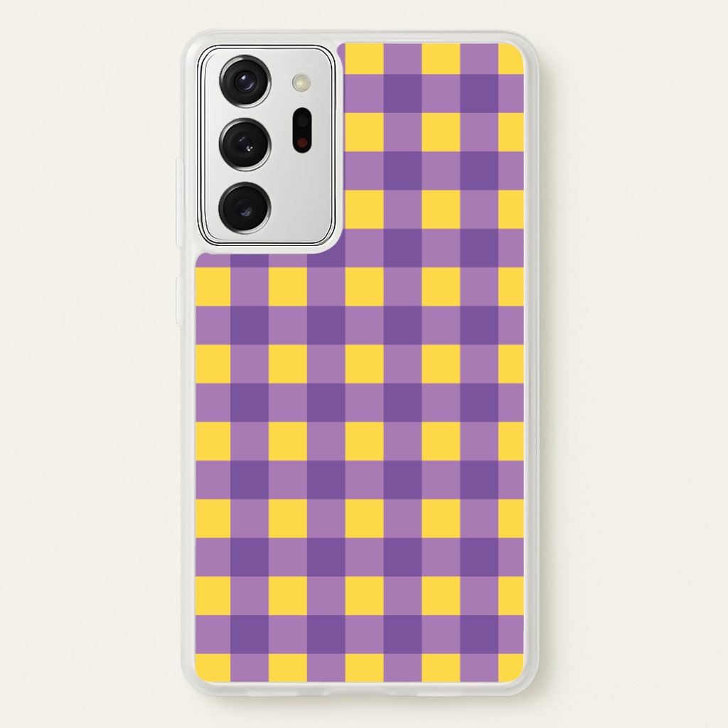 Purple And Yellow Checkered Pattern - Summer Phone Case for Galaxy Note 20 Ultra