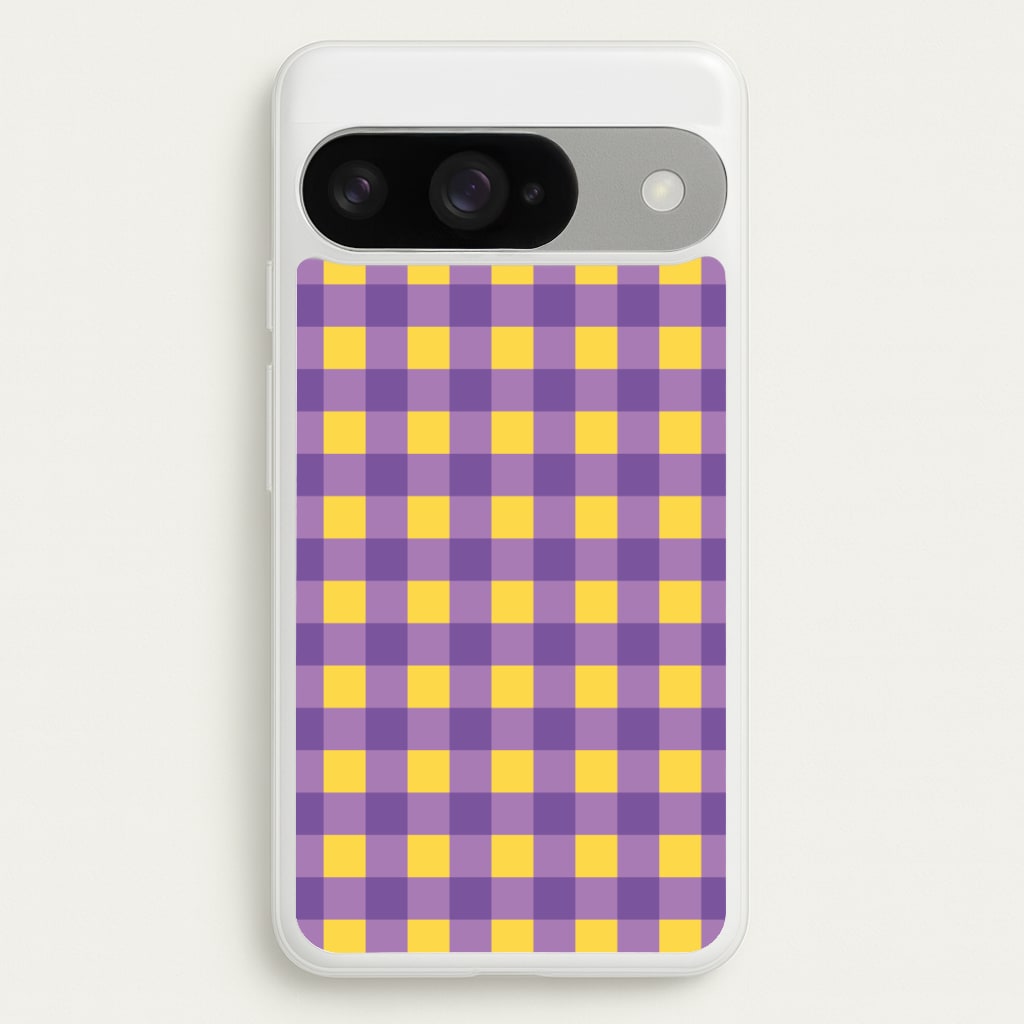 Purple And Yellow Checkered Pattern Phone Case for Google Pixel 10 / 10 Pro