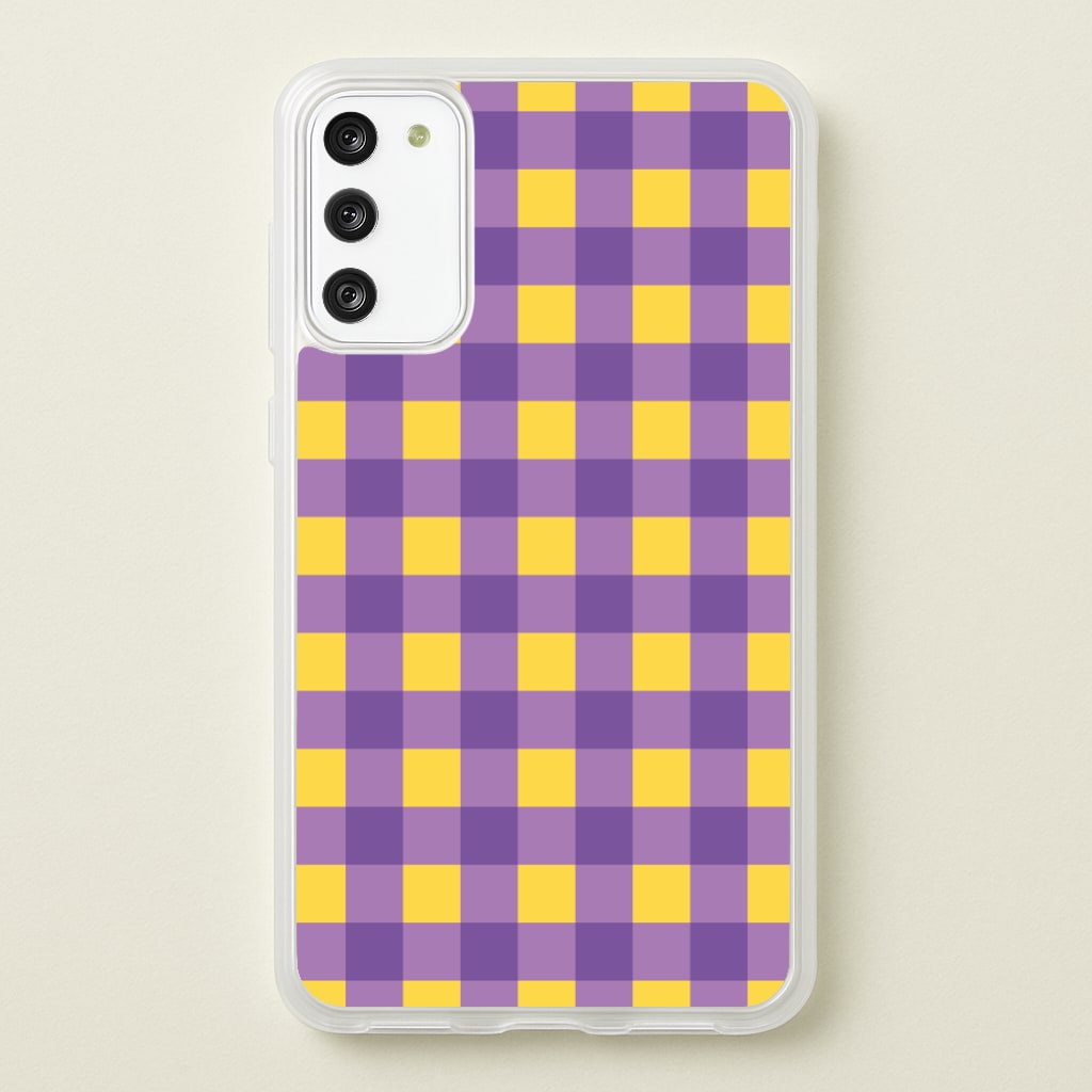Purple And Yellow Checkered Pattern - Summer Phone Case for Galaxy S20
