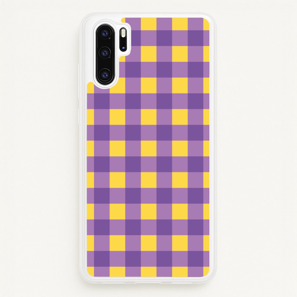 Purple And Yellow Checkered Pattern - Summer Phone Case for Huawei P30 Pro