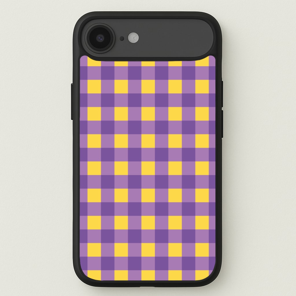 Purple And Yellow Checkered Pattern Phone Case for iPhone 17 Air