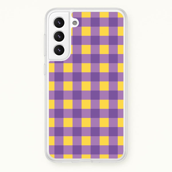 Purple And Yellow Checkered Pattern - Summer Phone Case for Galaxy S21