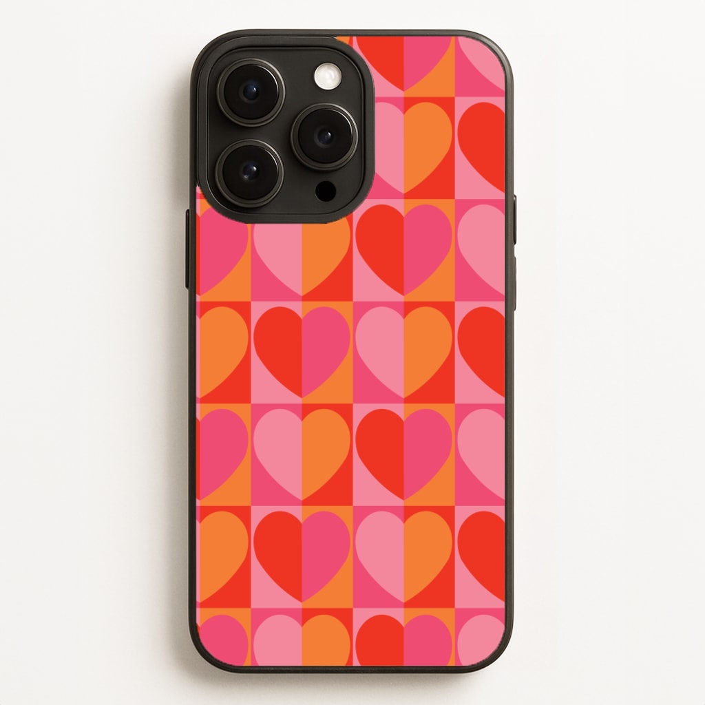 Sunset Hearts Pattern - Summer Phone Case for iPhone 16 Pro Max