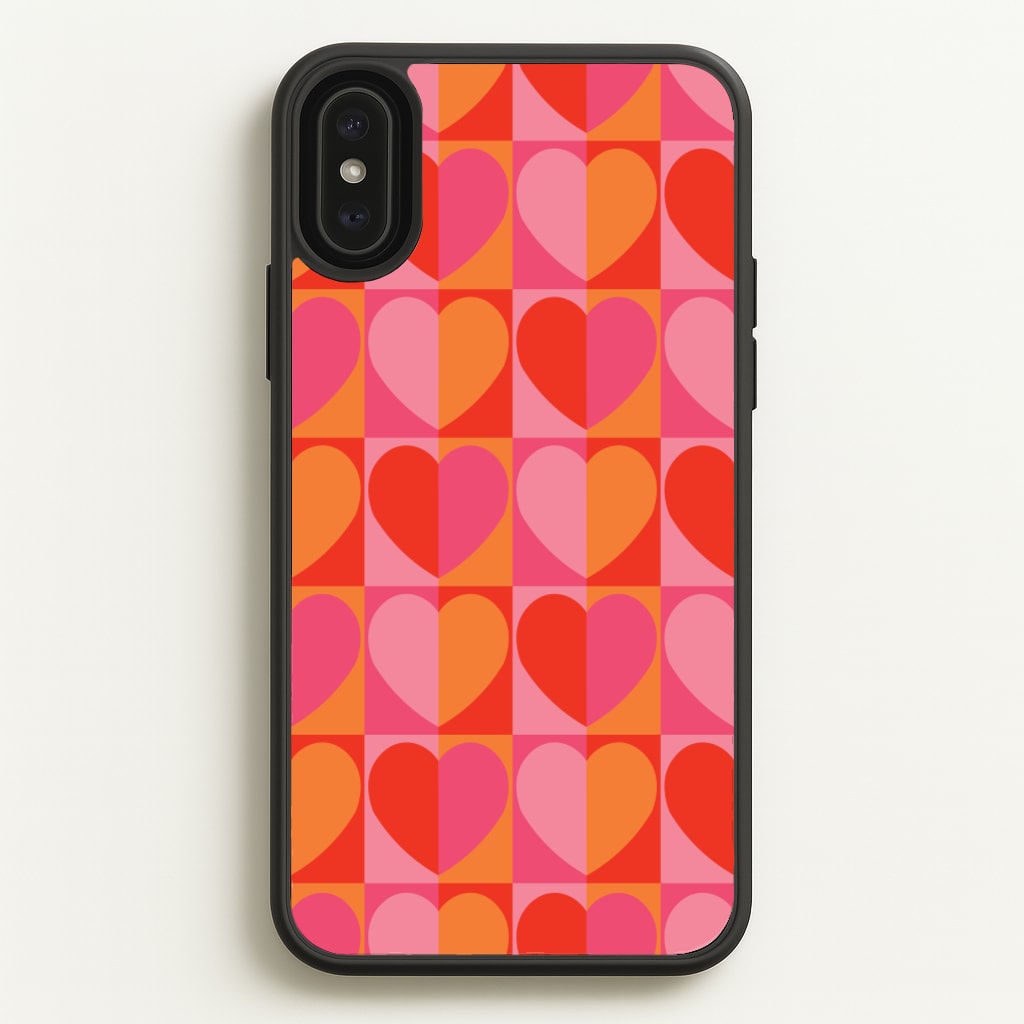 Sunset Hearts Pattern - Summer Phone Case for iPhone XS Max