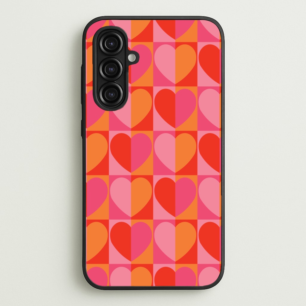 Sunset Hearts Pattern - Summer Phone Case for Galaxy A16