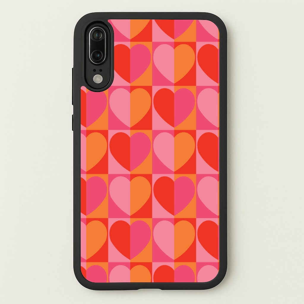 Sunset Hearts Pattern - Summer Phone Case for Huawei P20