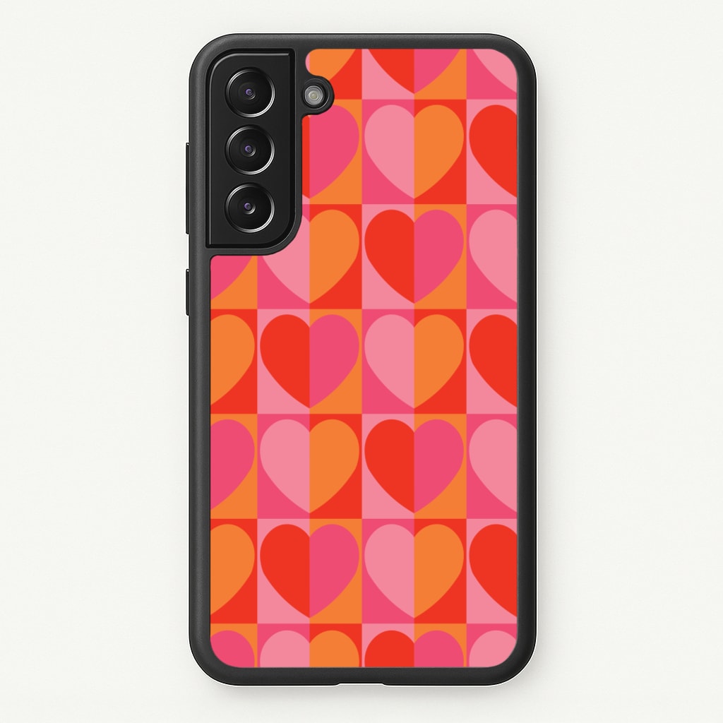 Sunset Hearts Pattern - Summer Phone Case for Galaxy S21 Plus