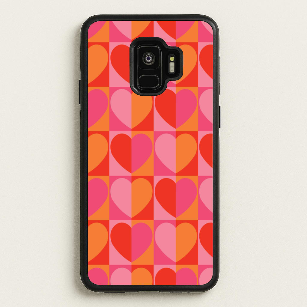 Sunset Hearts Pattern - Summer Phone Case for Galaxy S9