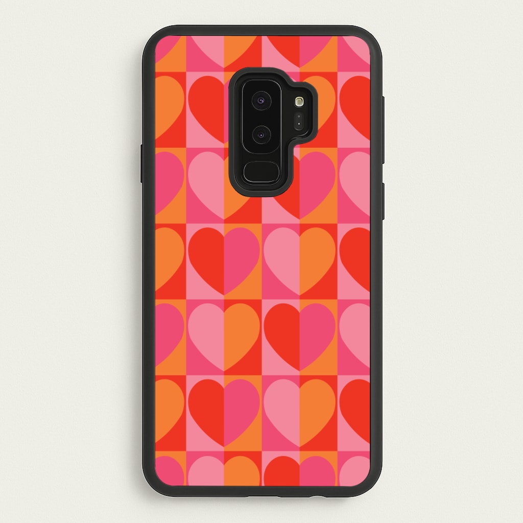 Sunset Hearts Pattern - Summer Phone Case for Galaxy S9 Plus