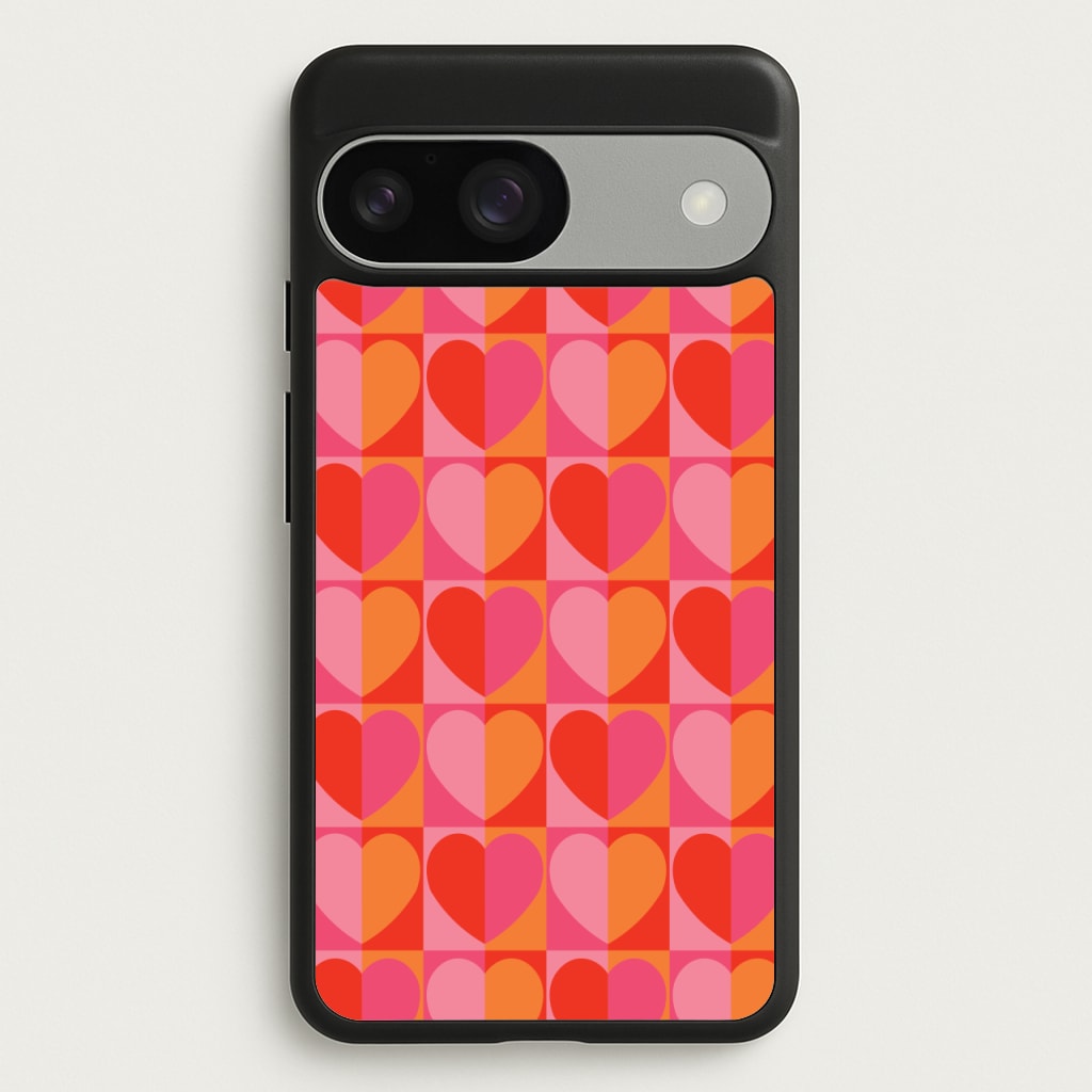Sunset Hearts Pattern - Summer Phone Case for Google Pixel 9 / 9 Pro