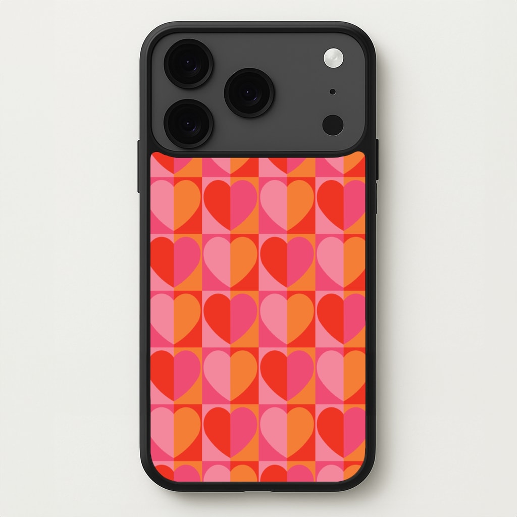 Sunset Hearts Pattern Phone Case for iPhone 17 Pro