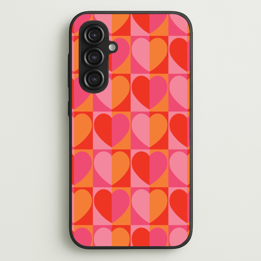Sunset Hearts Pattern - Summer Phone Case for Galaxy S23FE