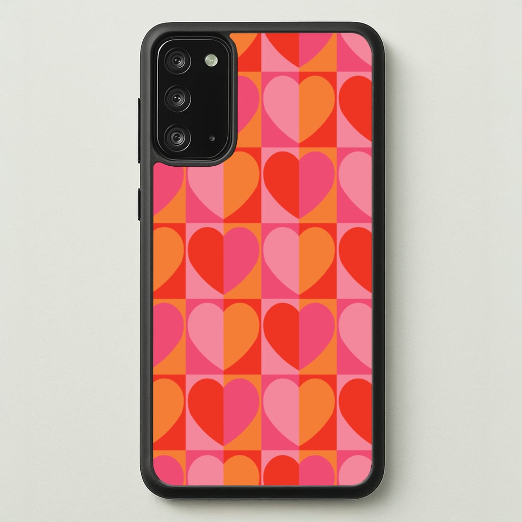 Sunset Hearts Pattern - Summer Phone Case for Galaxy Note 20
