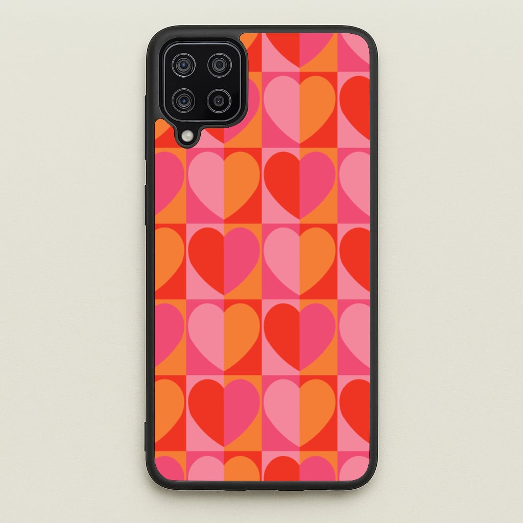 Sunset Hearts Pattern - Summer Phone Case for Galaxy A12
