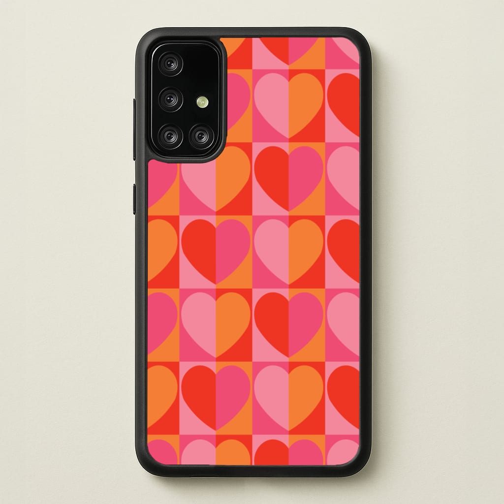 Sunset Hearts Pattern - Summer Phone Case for Galaxy A71