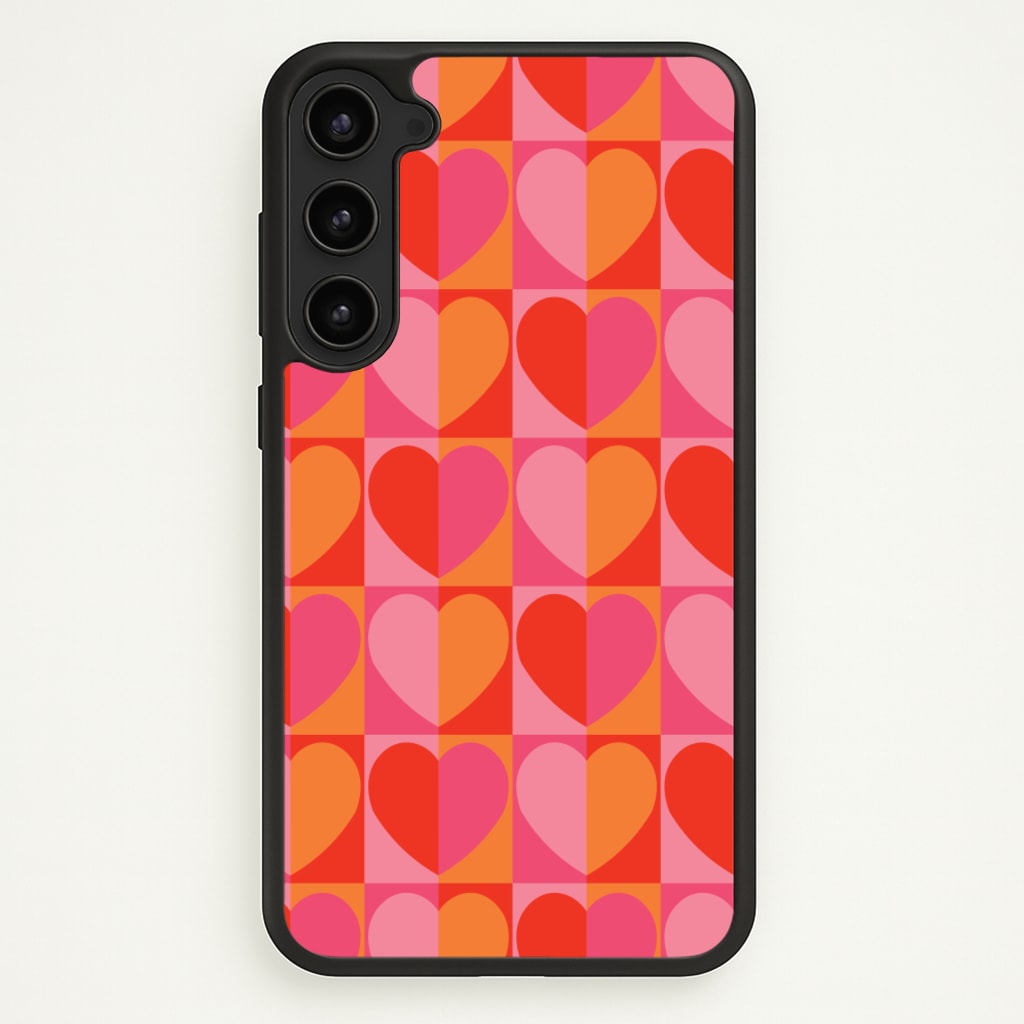 Sunset Hearts Pattern - Summer Phone Case for Galaxy S23