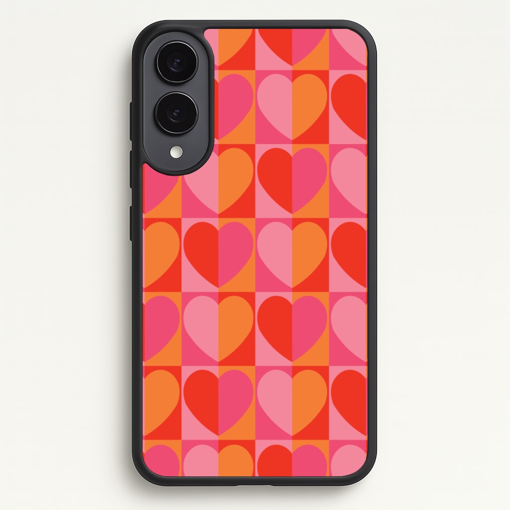 Sunset Hearts Pattern - Summer Phone Case for Galaxy S25 Edge