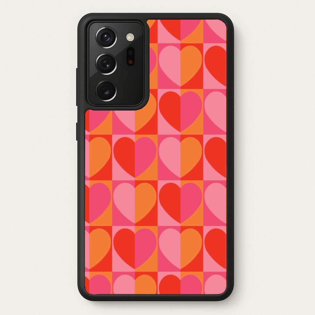 Sunset Hearts Pattern - Summer Phone Case for Galaxy Note 20 Ultra