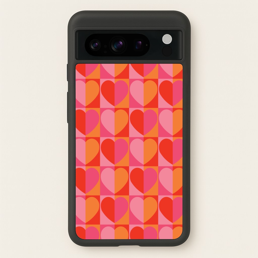 Sunset Hearts Pattern - Summer Phone Case for Google Pixel 8 Pro