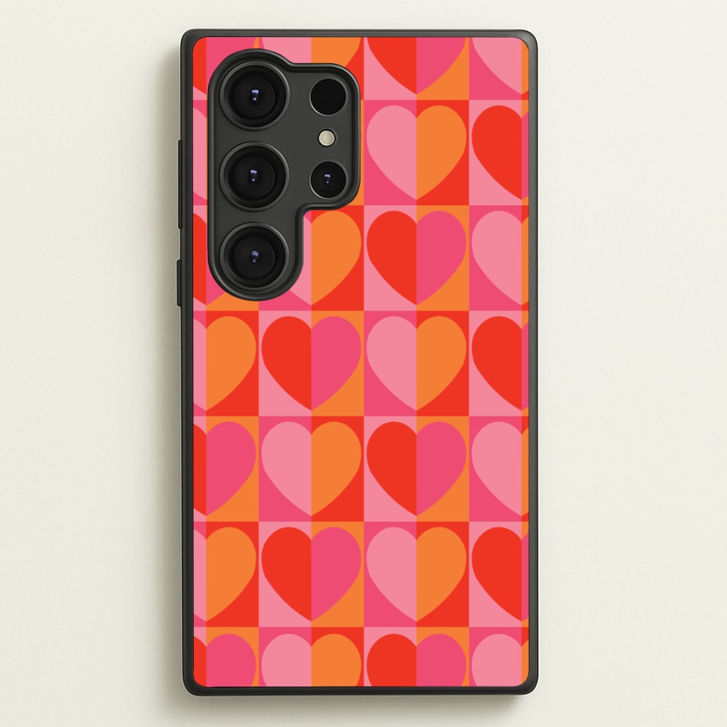Sunset Hearts Pattern - Summer Phone Case for Galaxy S25 Ultra